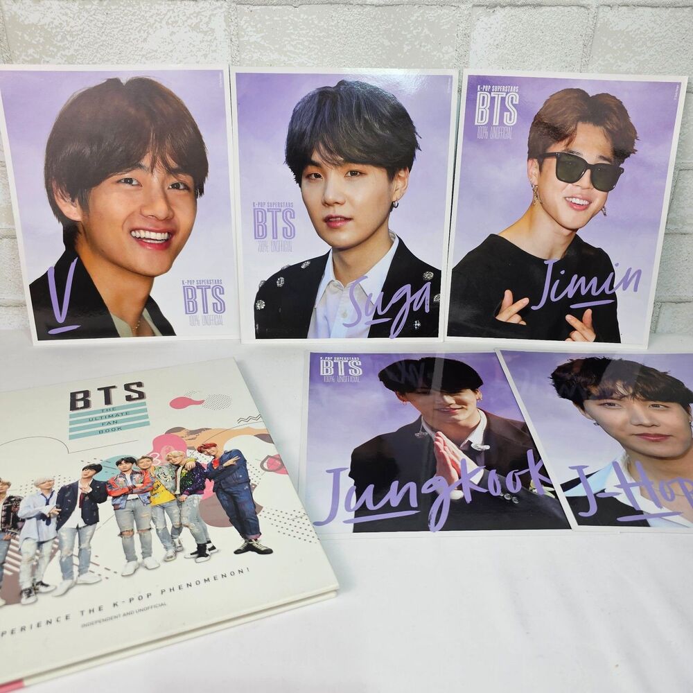 BTS Ultimate Fan Book + 5 Member Headshot Posters K-Pop ARMY Collector Lot